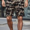 Camouflage Mesh Shorts with Zipper Pocket