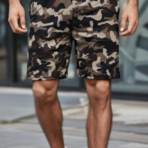 Camouflage Mesh Shorts with Zipper Pocket