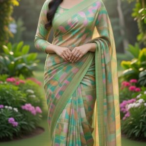 Saree with Blouse - Elegant Printed Design