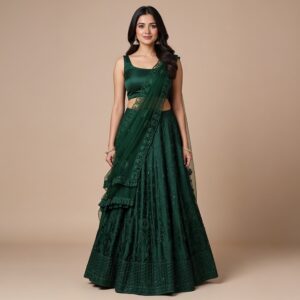 Emerald Green Designer Lehanga Set