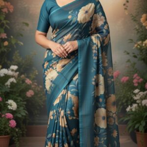 Floral Print Saree with Blouse for Everyday and Special Occasions