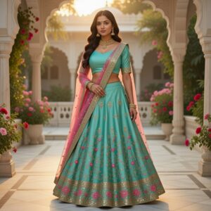 Elegant Floral Embroidered Lehanga for Festive Occasions