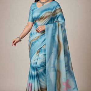 Elegant Blue Saree with Blouse Set