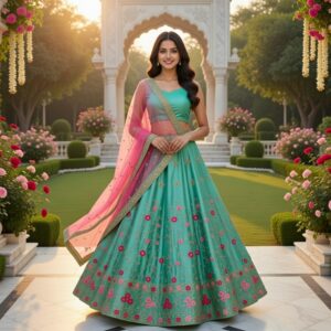 Elegant Floral Embroidered Lehanga for Festive Occasions