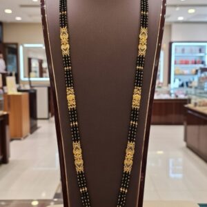 Elegant Gold and Black Beaded Mangalsutra Necklace