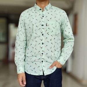 Men's Printed Cotton Shirt – Long Sleeve Casual Wear