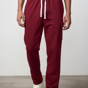 Men's Athletic Jogger Pant – Red, Breathable Comfort for Active Days