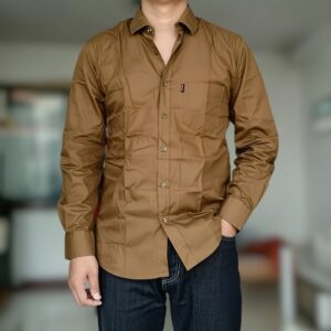 Classic Brown Long Sleeve Shirt for Men
