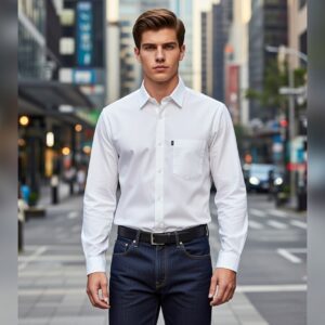 Classic White Long-Sleeve Shirt