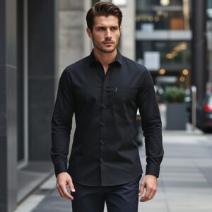 Men's Geometric Pattern Long Sleeve Shirt