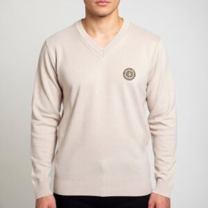 Classic V-Neck T-Shirt with Logo Patch