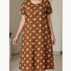 Women's Floral Printed Cotton Nighty